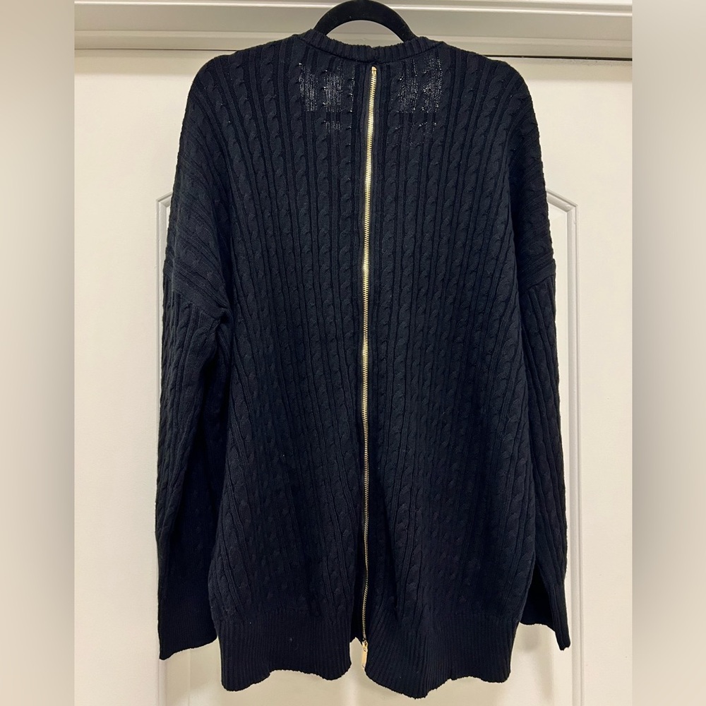 NWT Chloe Kristyn Zip Back Cotton / Cashmere Knit Sweater - Picture 7 of 15